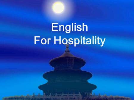 English For Hospitality