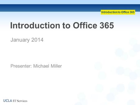 Introduction to Office 365