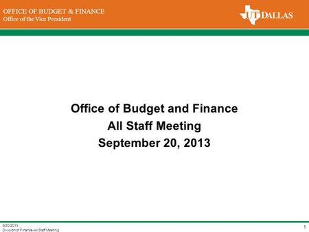 Office of Budget and Finance