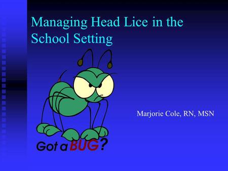 Managing Head Lice in the School Setting