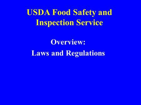 USDA Food Safety and Inspection Service