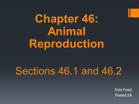 Chapter 46: Animal Reproduction