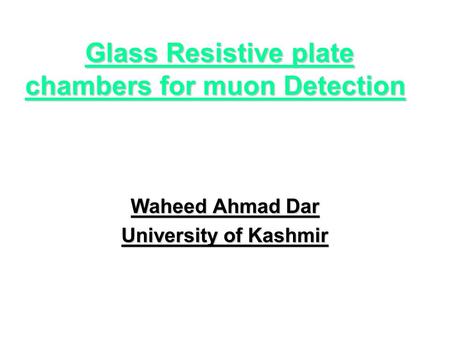 Glass Resistive plate chambers for muon Detection