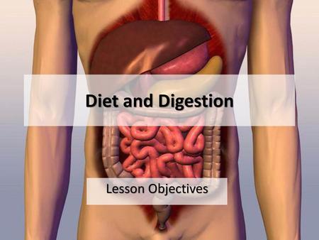 Diet and Digestion Lesson Objectives.