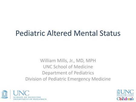 Pediatric Altered Mental Status