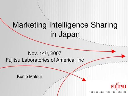 Nov. 14th, 2007 Fujitsu Laboratories of America, Inc