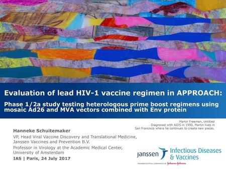 Evaluation of lead HIV-1 vaccine regimen in APPROACH: