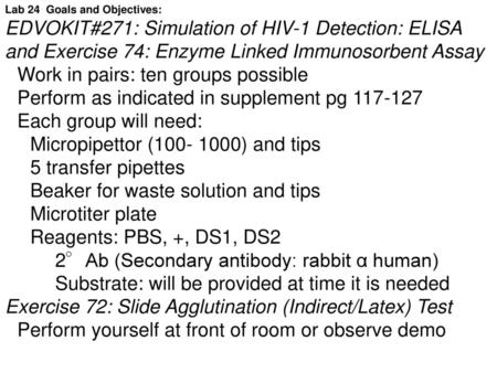 EDVOKIT#271: Simulation of HIV-1 Detection: ELISA