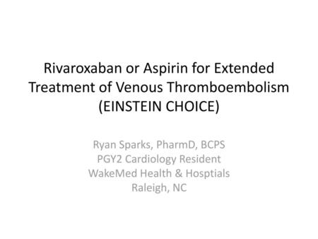 Ryan Sparks, PharmD, BCPS PGY2 Cardiology Resident