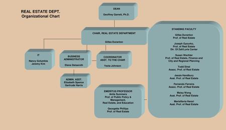 REAL ESTATE DEPT. Organizational Chart