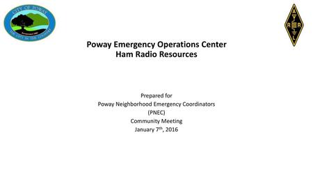 Poway Emergency Operations Center Ham Radio Resources