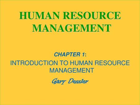 HUMAN RESOURCE MANAGEMENT