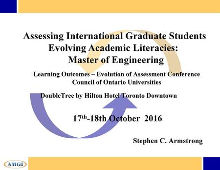 Assessing International Graduate Students