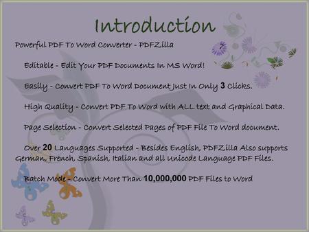 Introduction Powerful PDF To Word Converter - PDFZilla