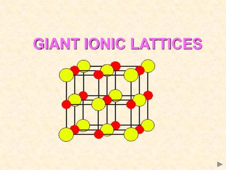 GIANT IONIC LATTICES.