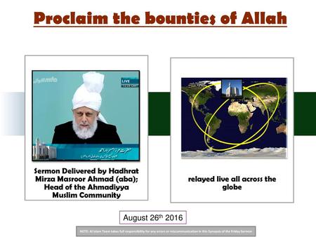 Proclaim the bounties of Allah