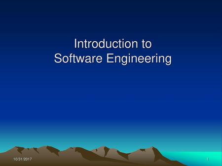 Introduction to Software Engineering