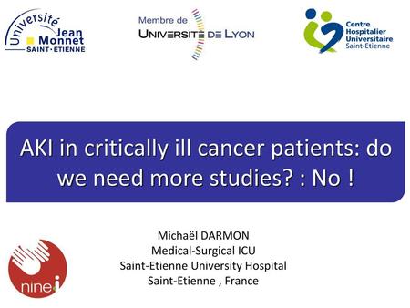 AKI in critically ill cancer patients: do we need more studies? : No !