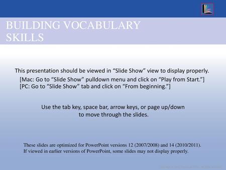 BUILDING VOCABULARY SKILLS