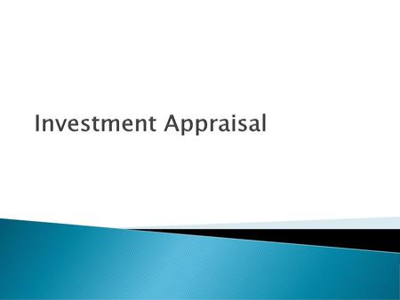 Investment Appraisal.