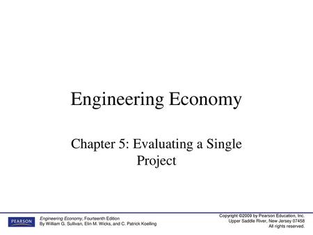 Chapter 5: Evaluating a Single Project