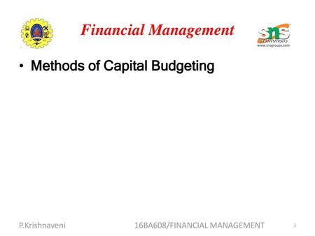 16BA608/FINANCIAL MANAGEMENT