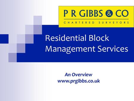 Residential Block Management Services