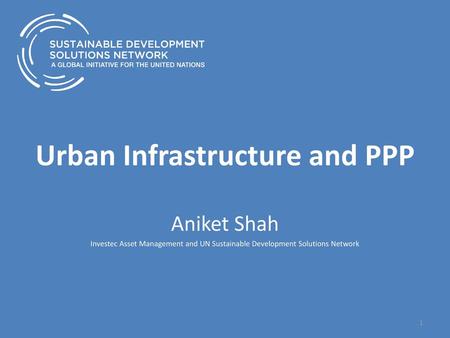 Urban Infrastructure and PPP