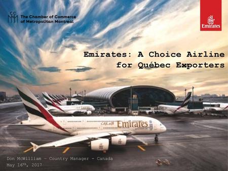 Emirates: A Choice Airline for Québec Exporters