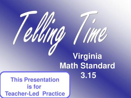 Virginia Math Standard 3.15