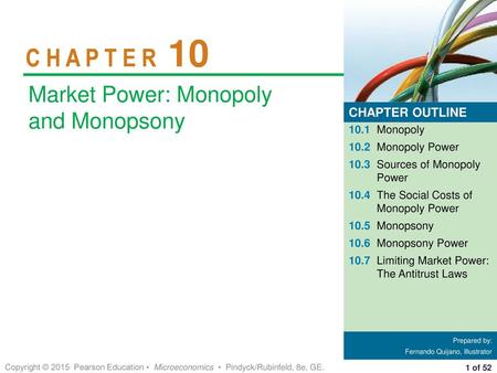 C H A P T E R 10 Market Power: Monopoly and Monopsony CHAPTER OUTLINE