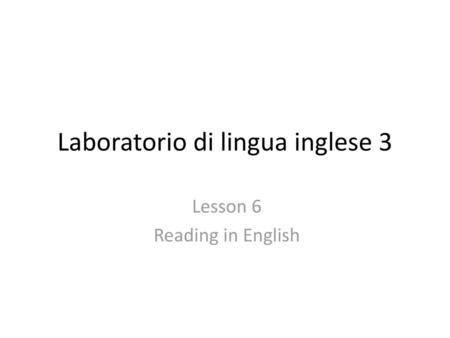 Laboratorio di lingua inglese 3