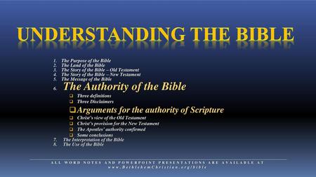 Understanding The Bible