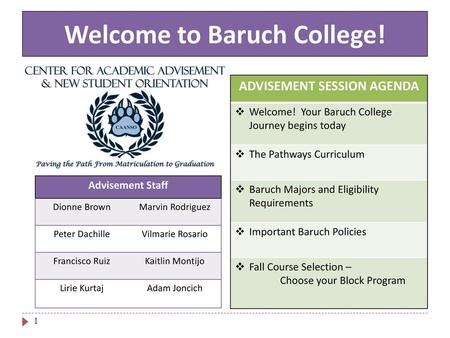 Welcome to Baruch College!