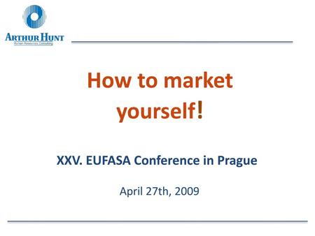 XXV. EUFASA Conference in Prague