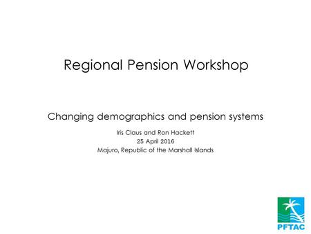 Regional Pension Workshop