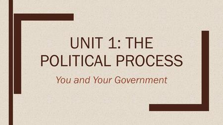 Unit 1: the political Process