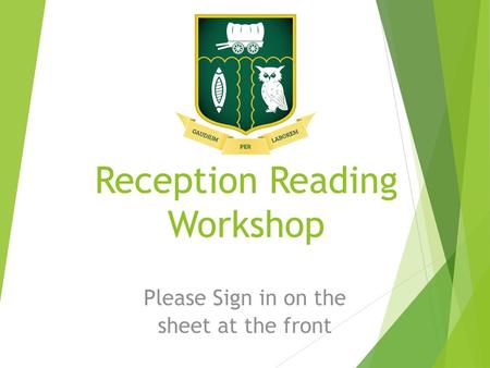 Reception Reading Workshop