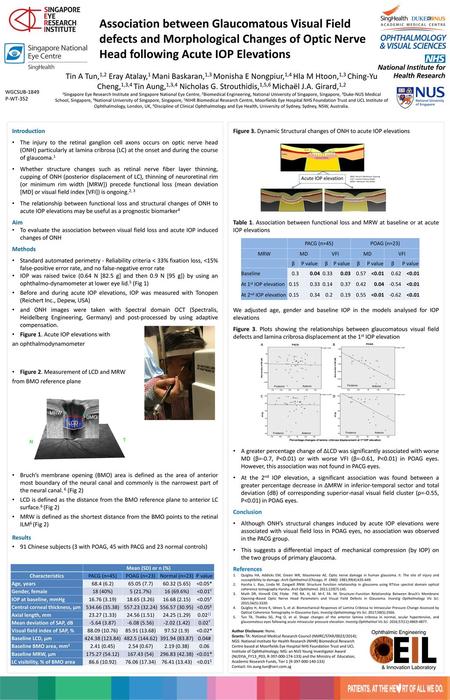 Association between Glaucomatous Visual Field defects and Morphological Changes of Optic Nerve Head following Acute IOP Elevations Tin A Tun,1,2 Eray Atalay,1.