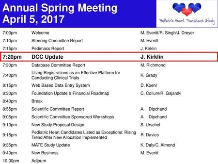 Annual Spring Meeting April 5, 2017