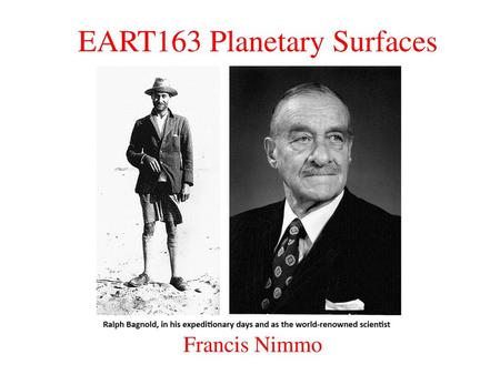 EART163 Planetary Surfaces