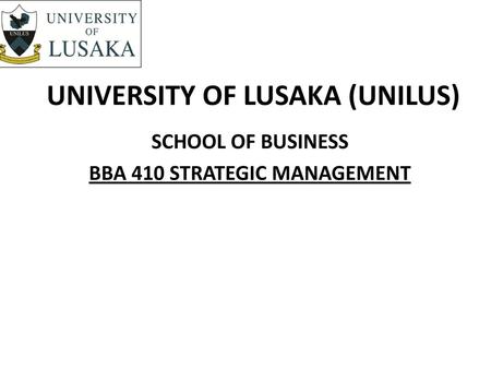 UNIVERSITY OF LUSAKA (UNILUS)