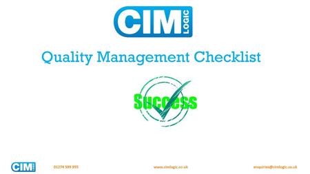 Quality Management Checklist