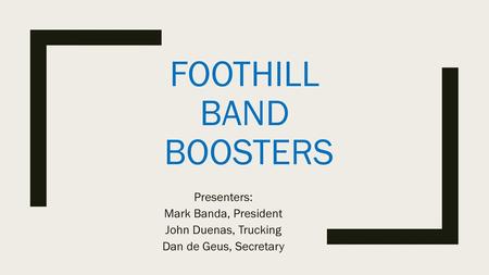 Foothill Band Boosters