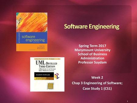 School of Business Administration Chap 3 Engineering of Software;