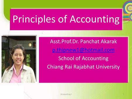 Principles of Accounting