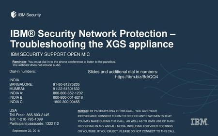 IBM® Security Network Protection – Troubleshooting the XGS appliance