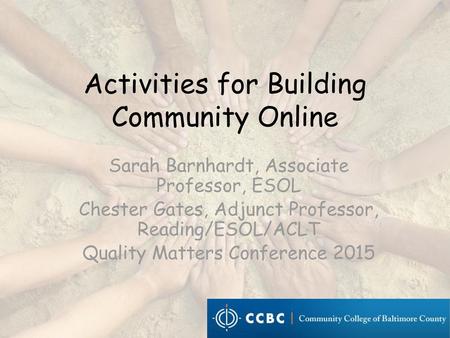 Activities for Building Community Online