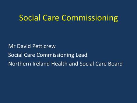 Social Care Commissioning