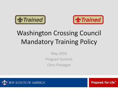 Washington Crossing Council Mandatory Training Policy